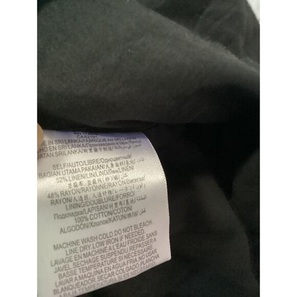 BCBGeneration Size 2 Black Linen Blend Faux Wrap Button-Side Mini Dress - Picture 5 of 5